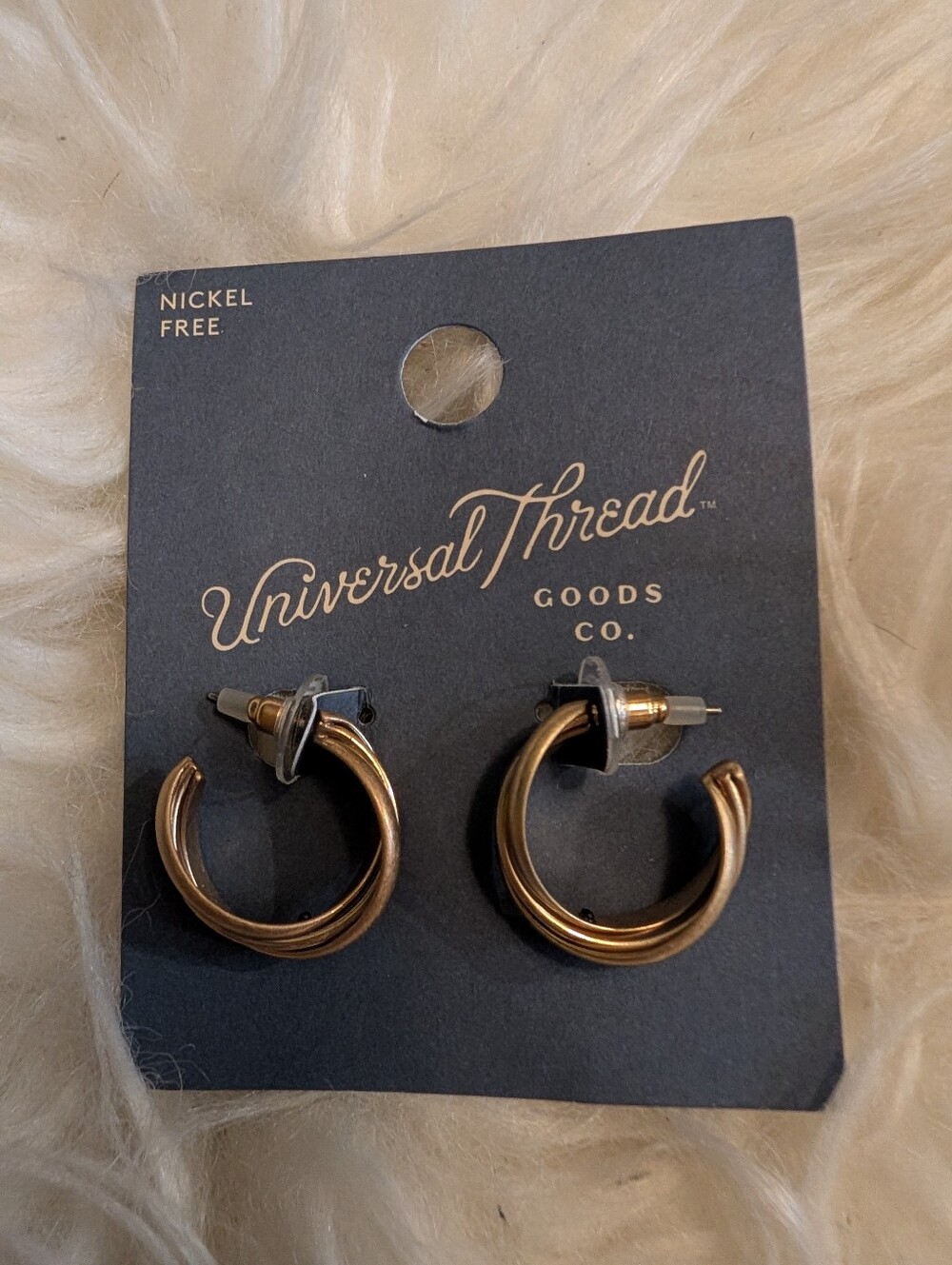 Universal Thread Gold Twisted Mini Hoop Earrings